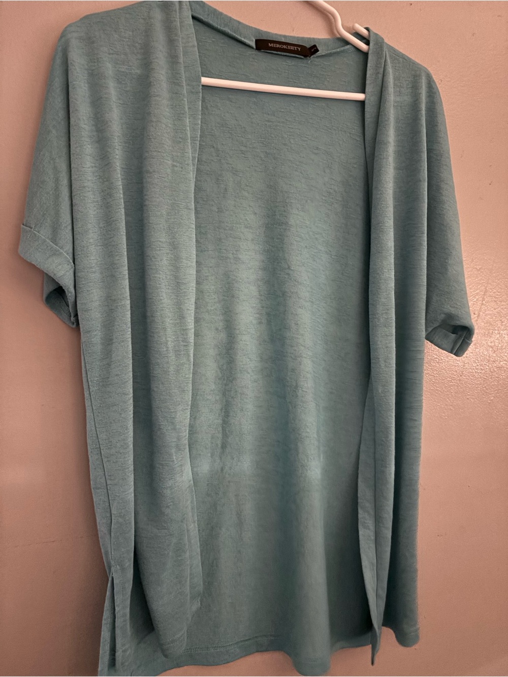 Short Sleeve Open Front Cardigan